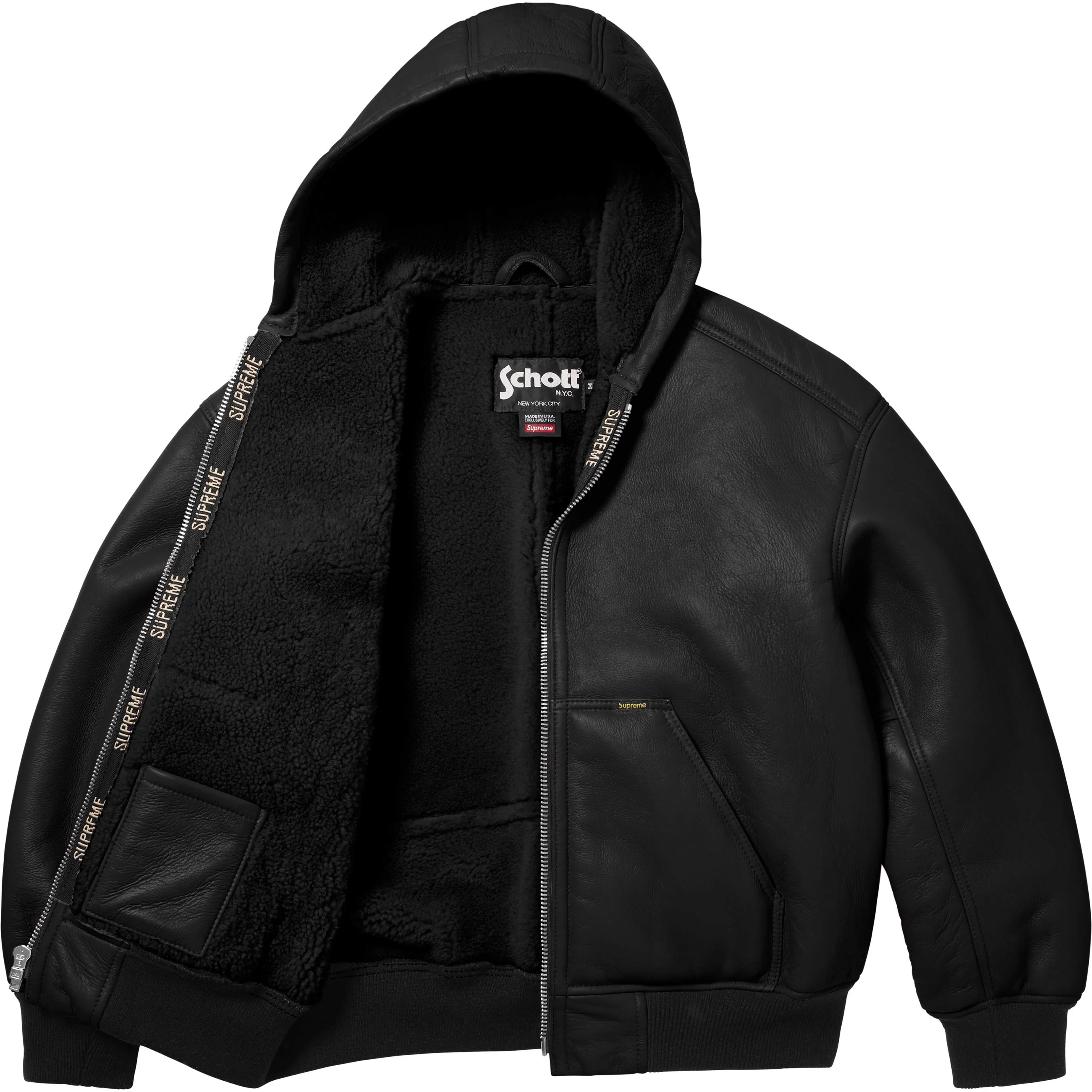 Supreme®/Schott® Shearling Hooded Work Jacket view 13
